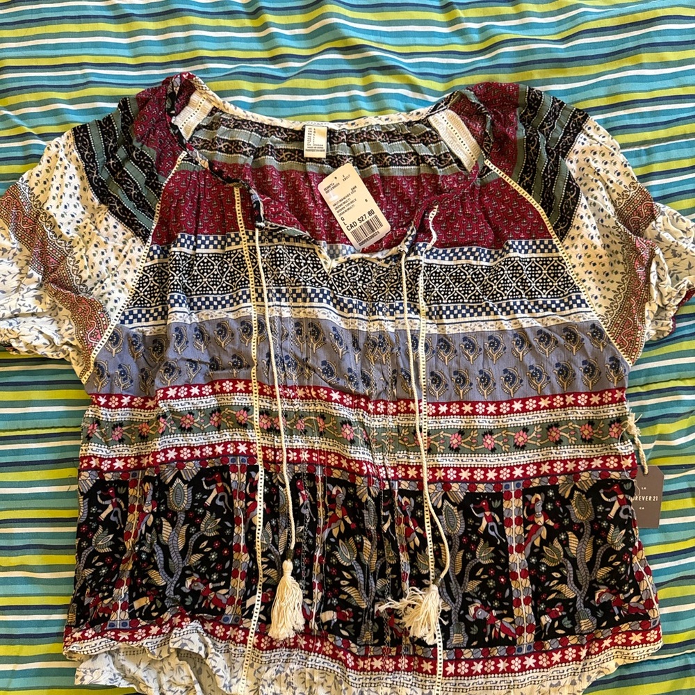 Bohemian Multicolor Patterned Blouse
